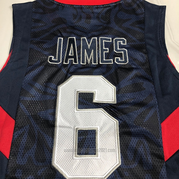 Camiseta USA 2008 LeBron James #6 Azul